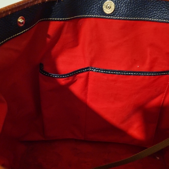 Dooney & Bourke Navy and Brown Tote with Patriots Logo - Picture 5 of 6